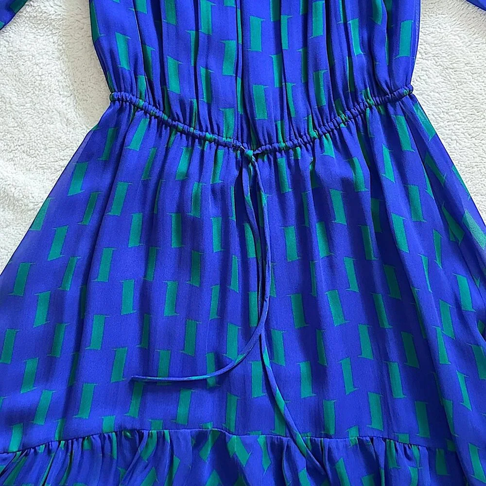 Diane Von Furstenberg Blue Dress - Size 10 - Picture 6 of 9